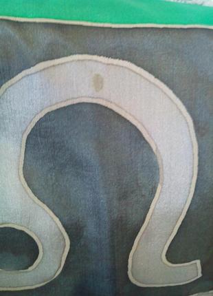 Шелковый платок ручная роспись батик шов роуль 92х 86 знак зодиака лев.6 фото