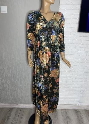 Вінтажна бархатна сукня максі велюрове довге плаття вінтаж