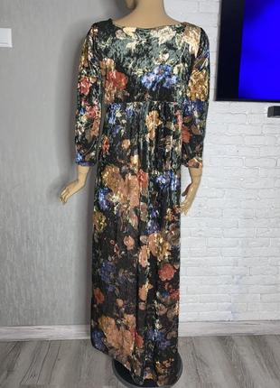 Вінтажна бархатна сукня максі велюрове довге плаття вінтаж2 фото