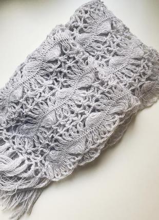 Шерстяной шарф паутинка handmade винтаж