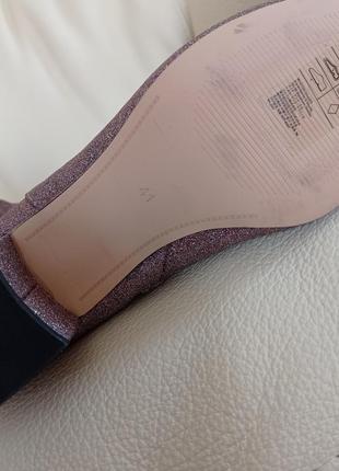 Рожеві блискучі черевики дрібна пилок h&m 🥰 💓4 фото