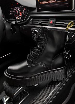 Ботинки dr.martens jadon  mono black  ( premium ) без замку черевики6 фото