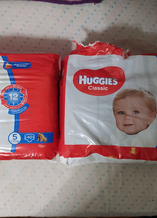 Памперси huggies 5 та pampers 1