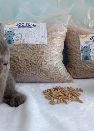 Наповнювач для котячого туалету zoo team деревний