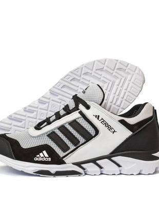 Кросівки літні сітка adidas terrex колір чорний/ білий