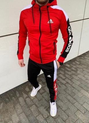 Спортивний костюм adidas 2021 чоловічий червоний2 фото