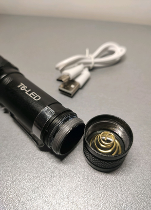 Світлодіодний ліхтарик shustar з роз'ємом micro usb6 фото