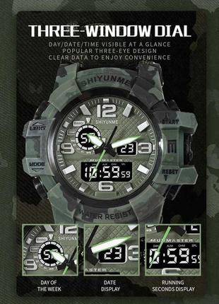 Годинник тактичний з паракордом shiyunme green з компасом і кр...5 фото