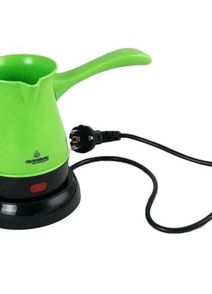 Турка электрическая кофеварка crownberg cb-1564, электрическая турка 0.5 л, електро турка. цвет: зеленый3 фото