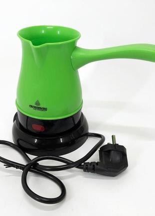 Турка электрическая кофеварка crownberg cb-1564, электрическая турка 0.5 л, електро турка. цвет: зеленый10 фото