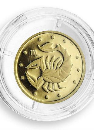 Золотая монета знака зодиака "скорпион"2 фото