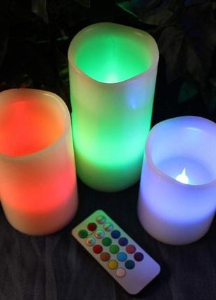 Світлодіодні свічки змінюють колір з пультом управління набір (3ш2 фото
