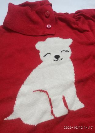 Светр кофта гольф для девочки новогодний ведмедик 3