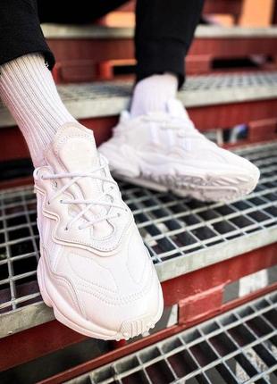 Кроссовки adidas ozweego white leather2 фото