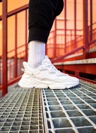 Кроссовки adidas ozweego white leather1 фото