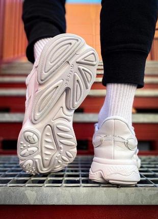 Кроссовки adidas ozweego white leather4 фото