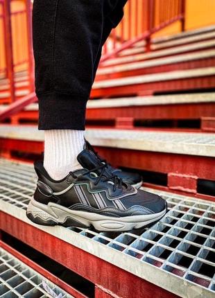 Кросівки 💥adidas ozweego black leather/xeno on-foot💥