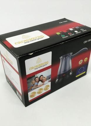 Турка електрична кавоварка crownberg cb-1564, електро кавоварка турка. колір: червоний10 фото