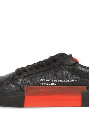 Кеды мужские off-white vulc low black leather fw19 черные (офф-вайт викл лоу, кеди)2 фото