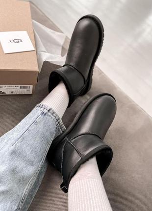 Зимние сапоги ugg с овчиной кожаные4 фото