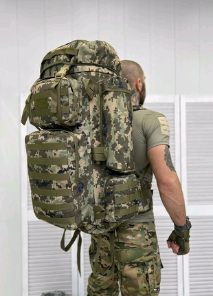 Тактичний великий армійський рюкзак 100+10 літрів пиксель5 фото