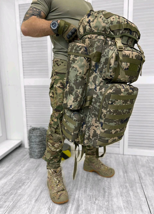Тактичний великий армійський рюкзак 100+10 літрів пиксель6 фото