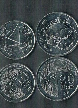 Набор монет французской полинезии таити unc