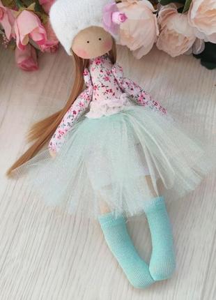Кукла ручной работы, текстильная кукла, балерина.1 фото