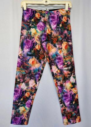Суперціна. стильні брюки штани, квітковий фіолетовий принт. турція. нові, р-ри 42-481 фото