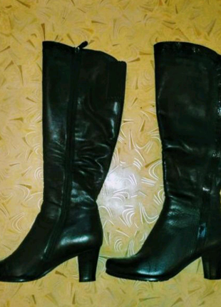 Жіночі чоботи зима розмір 39 шкіра1 фото