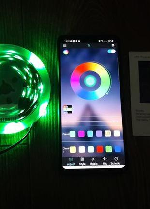 Комплект світлодіодний rgb led стрічка 5м 5050 bluetooth управлін2 фото