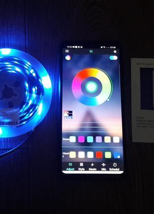 Комплект світлодіодний rgb led стрічка 5м 5050 bluetooth управлін5 фото