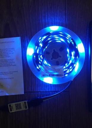 Комплект світлодіодний rgb led стрічка 5м 5050 bluetooth управлін7 фото