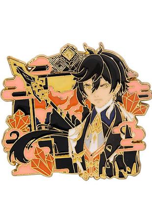 Значок геншин імпакт чжун лі 6 см - genshin impact