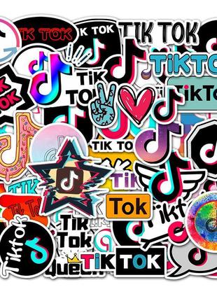 Набір стікерів tik tok - 50 шт - вінілові наклейки