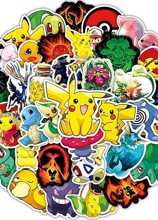 Набір стікерів покемони - 50 шт - вінілові наклейки на ноутбук