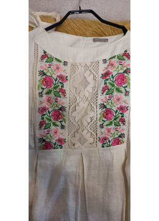 Сукня-вишиванка (машинна) з поясом, виробництво linen gallery3 фото