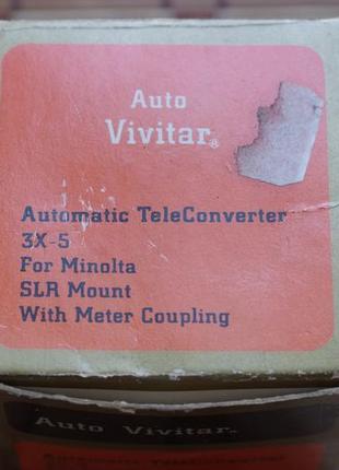 Теле конвертер  vivitar 3x-5 tele converter md (minolta)