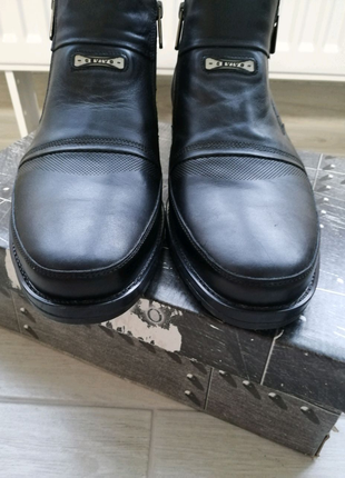 Зимові шкіряні чоловічі чоботи черевики на замку 42 28 на овчині7 фото