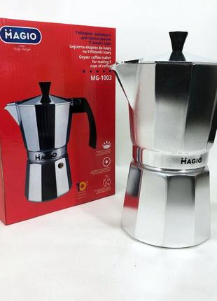Кофеварка гейзерного типа magio mg-1003 / гейзерная кофеварка для индукции / кофеварка oe-784 для дома9 фото