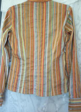 Легкая модная блуза с длинной баской на полочке и узлом на груди. р.40 - 422 фото