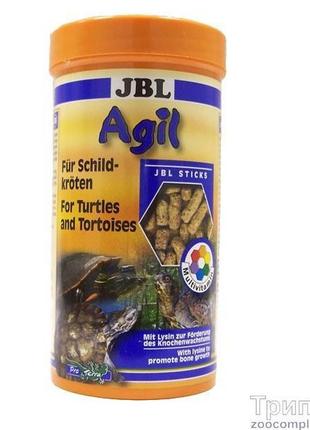 Основной корм в форме палочек jbl agil для водных черепах размером 10-50 см, 250 мл