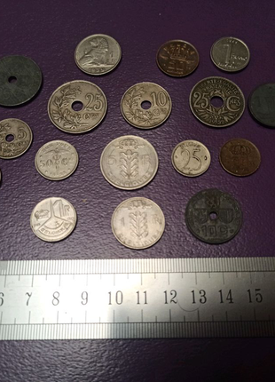 Монети бельгії франки сентимы 20штук1 фото
