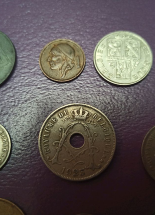 Монети бельгії франки сентимы 20штук6 фото