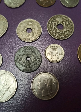 Монети бельгії франки сентимы 20штук7 фото
