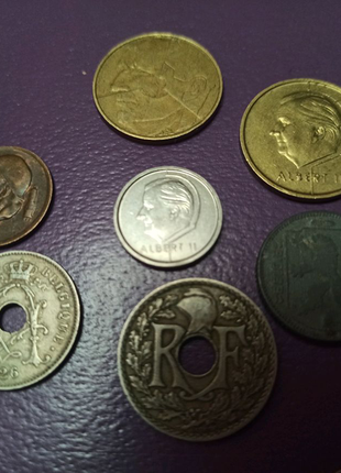 Монети бельгії франки сентимы 20штук8 фото