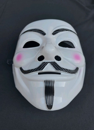 Маска анонимус гай фокс anonymous пластик белая5 фото
