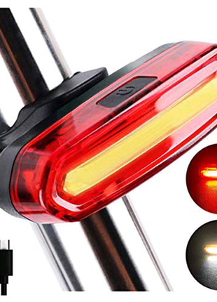 Велофара маячок stop велосипедний ліхтар aqy-096-cob, red+white
