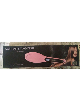 Гребінець-випрямляч fast hair straightener hqt-906+led