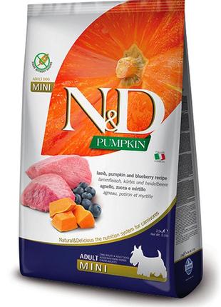 Farmina n&d grain free pumpkin dog lamb & blueberry adult mini 2.5 kg